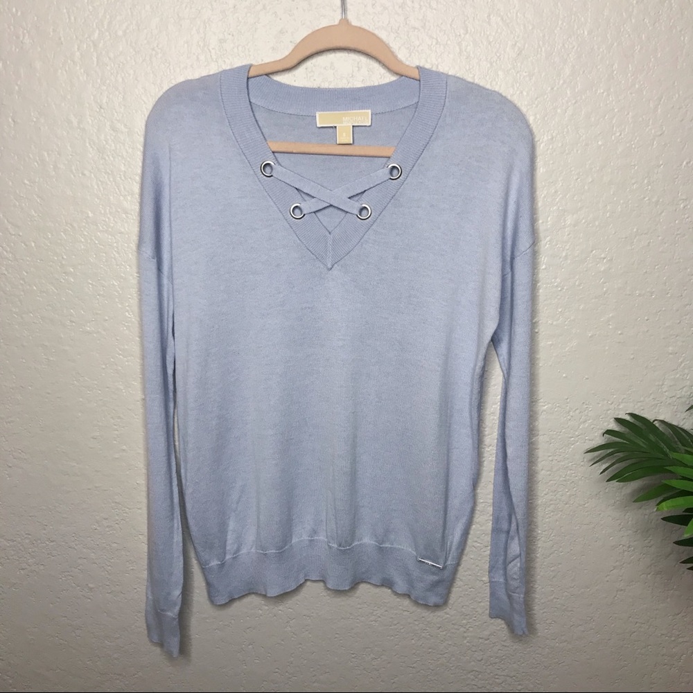 Michael Kors light blue lightweight sweater